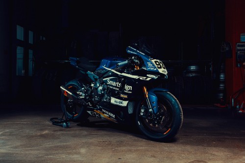 Image blue and black sports bike