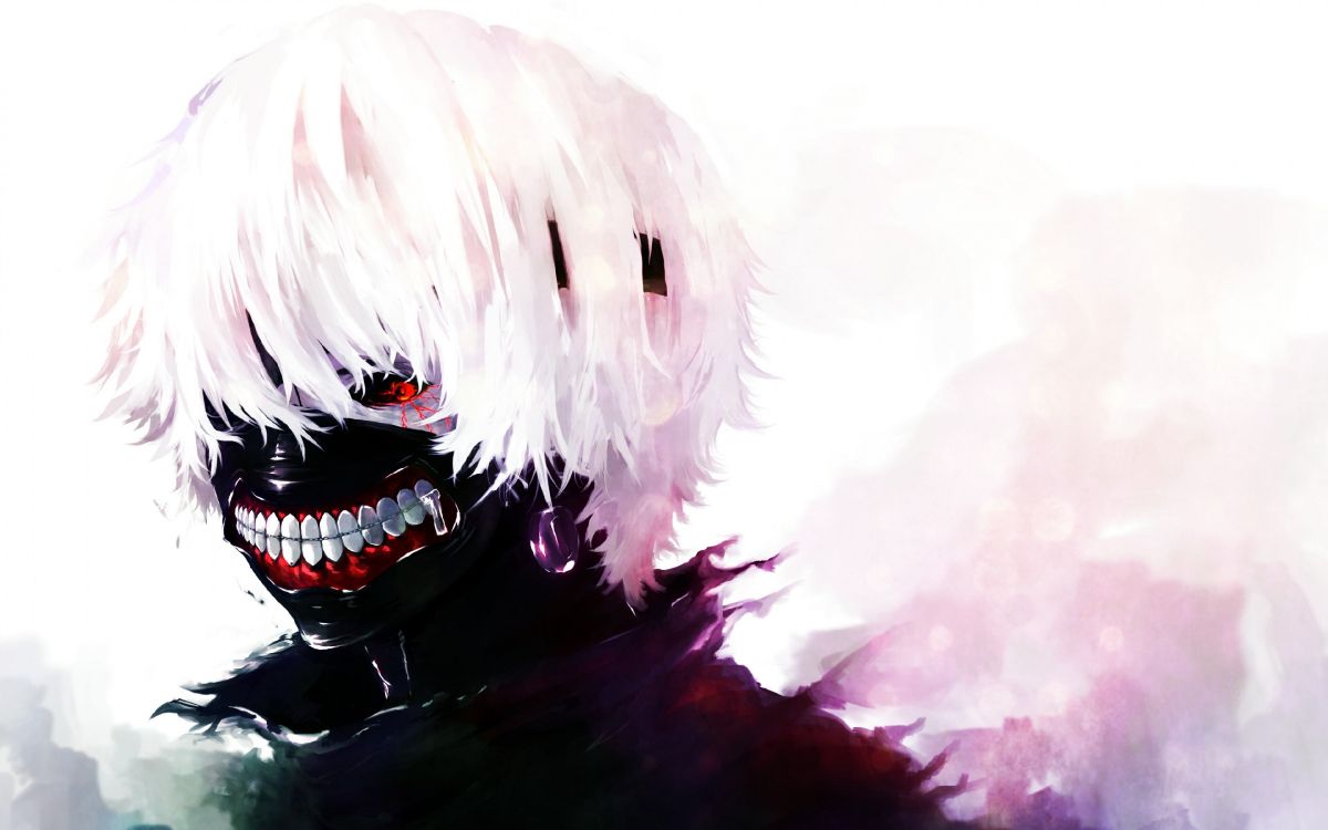 东京食尸鬼, 肯kaneki, 嘴, 天空, 虚构的人物 壁纸 3840x2400 允许