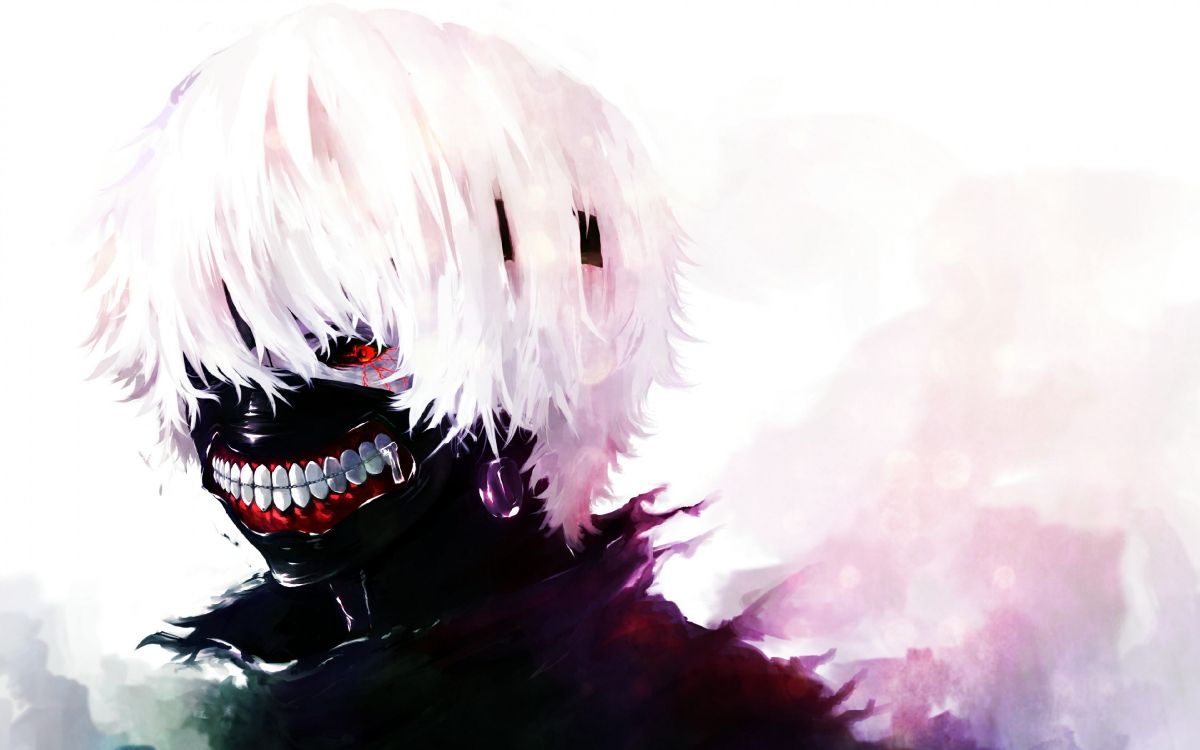 white haired male anime character