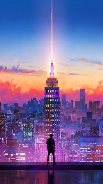 Image city, vaporwave, illenium fondo de pantalla, new york, work of art