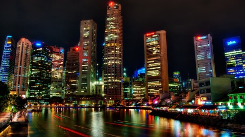 Image city skyline during night time