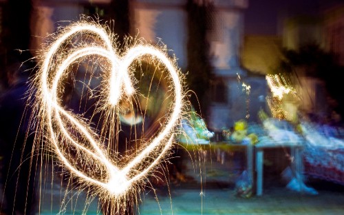 Image Christmas Day, sparkler, light, love, heart