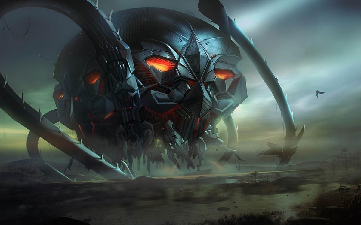 Illustration de Robot Noir et Rouge. Wallpaper in 1920x1200 Resolution