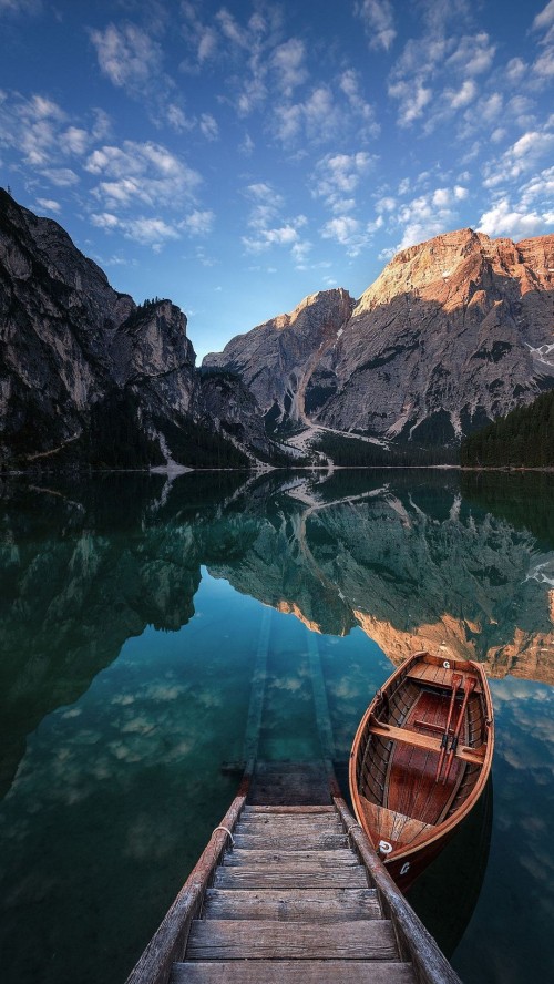 Image dolomites, alps, karersee, posterlounge, lake