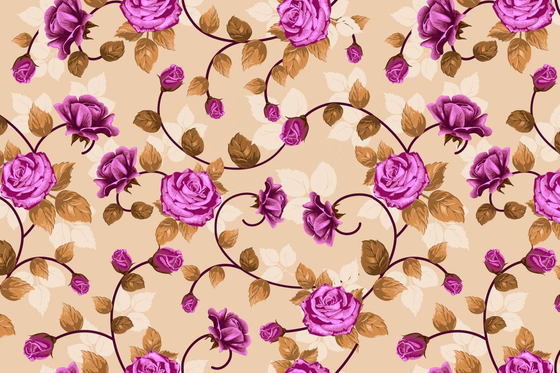 Illustration Florale Violette et Blanche. Wallpaper in 3000x2000 Resolution