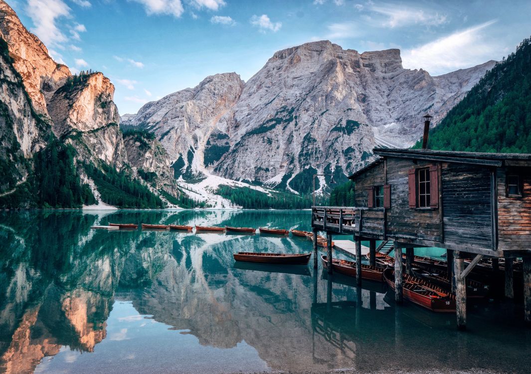 dolomites, natural landscape, mountain, nature, reflection