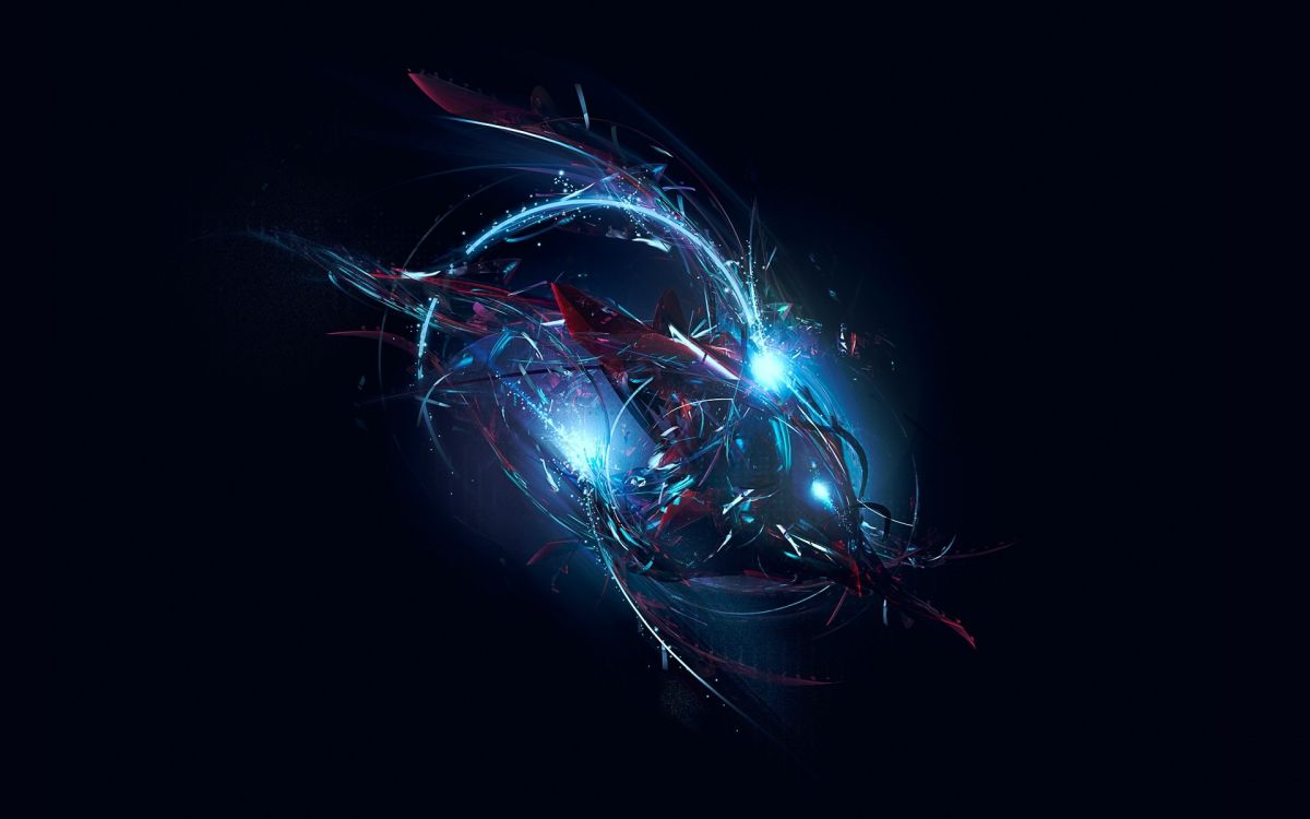 光, 分形技术, 电蓝色的, 霓虹灯, 宏摄影 壁纸 1920x1200 允许