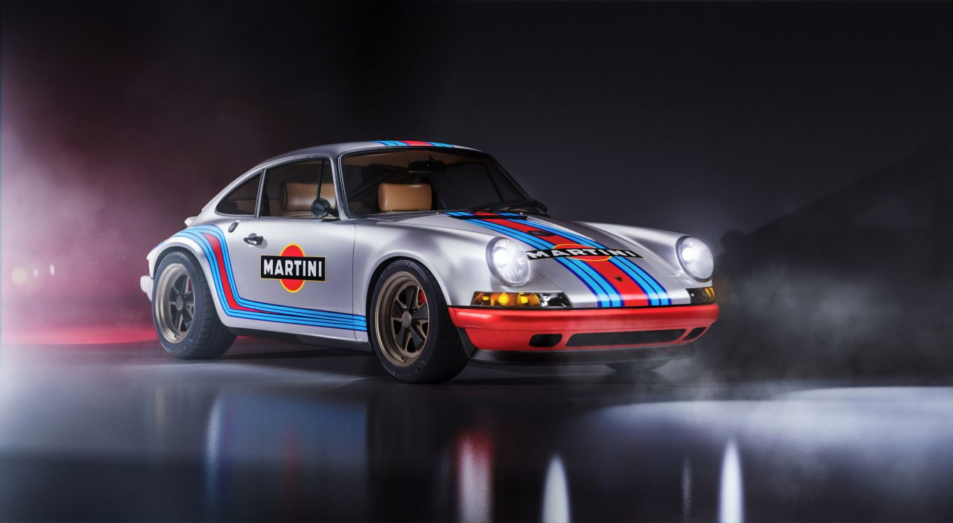Roter Und Blauer Porsche 911. Wallpaper in 3840x2108 Resolution