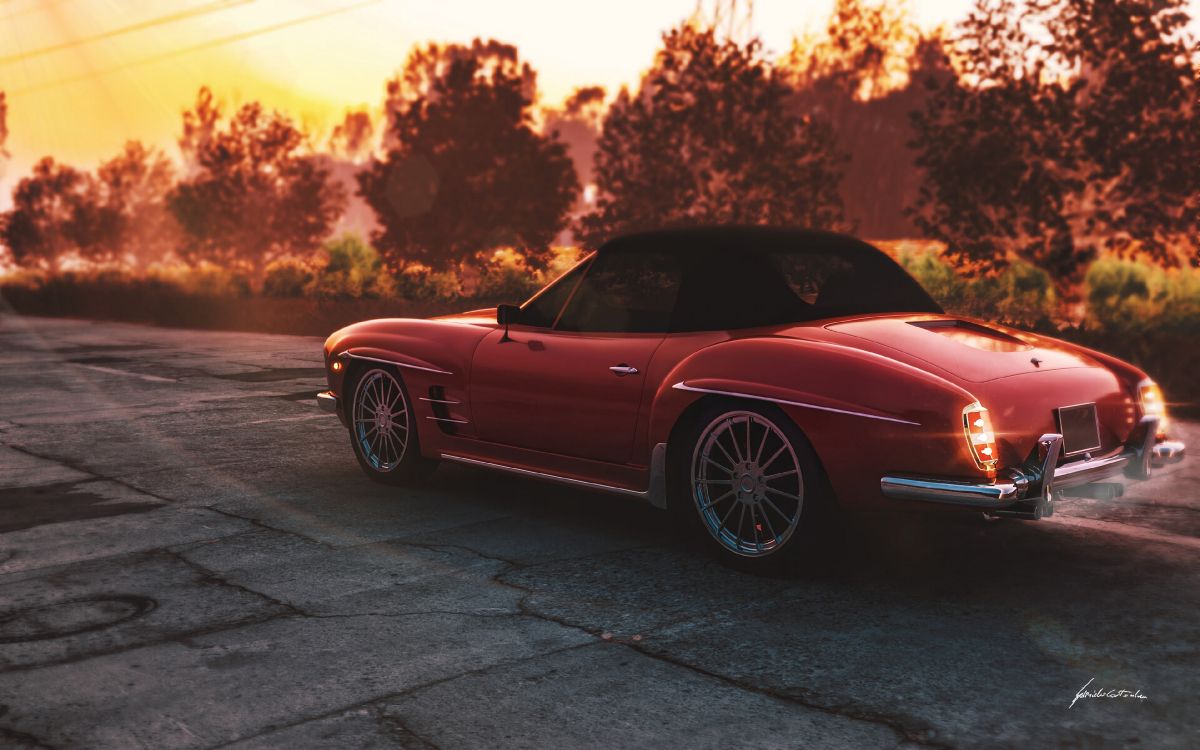 Roter Porsche 911 Tagsüber Unterwegs. Wallpaper in 3840x2400 Resolution