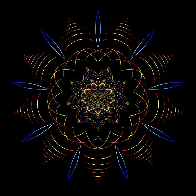 Ilustración de Flor Azul y Blanca. Wallpaper in 3000x3000 Resolution