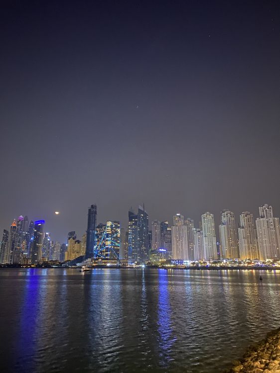 singapore, cityscape, skyscraper, water, night