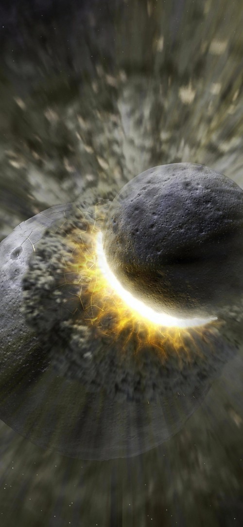 Image earth, planet, collision, solar system, pluto
