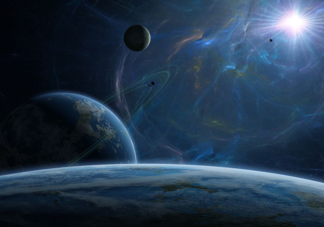 Illustration de la Planète Bleue et Blanche. Wallpaper in 5000x3500 Resolution