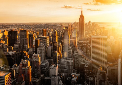 Image aerial view of city buildings during daytime