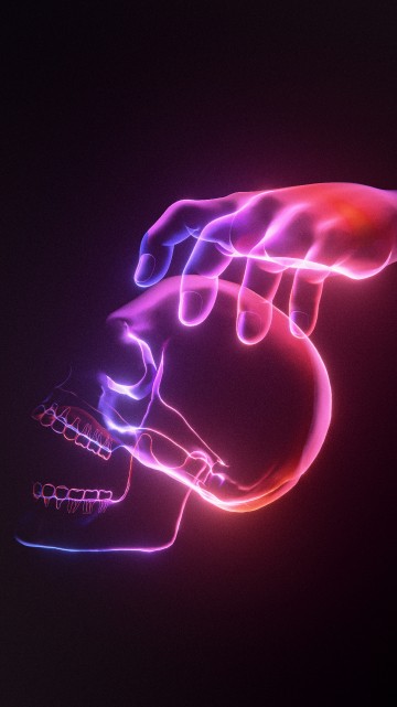 Image light, night, pink, neon, bone