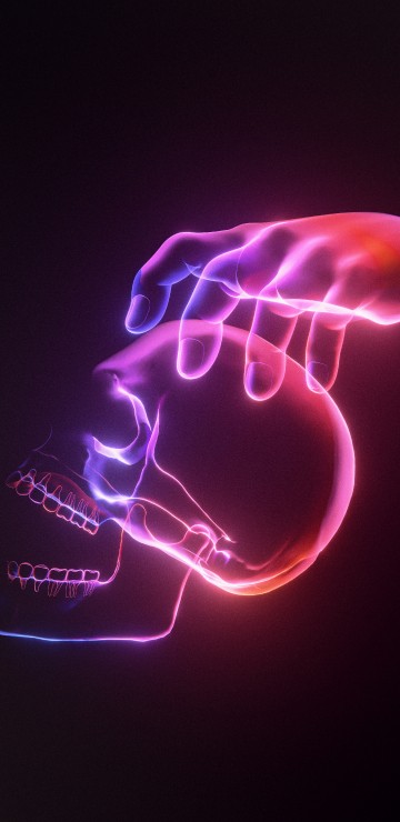 Image light, night, pink, neon, bone