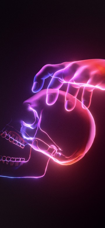 Image light, night, pink, neon, bone