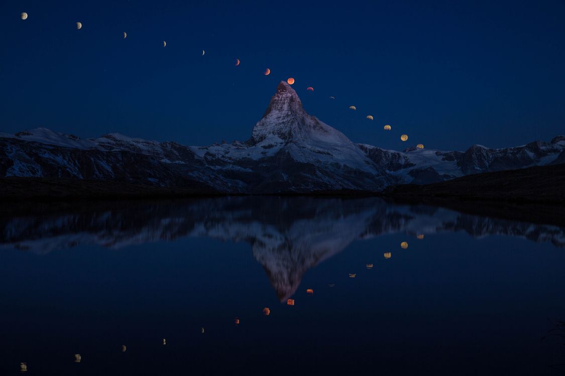 Reflexion, Natur, Blau, Wasser, Nacht. Wallpaper in 5760x3840 Resolution