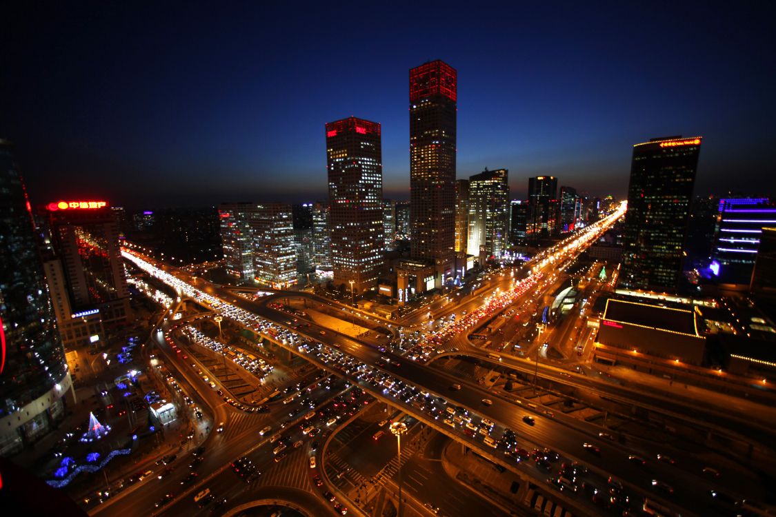 city buildings during night time