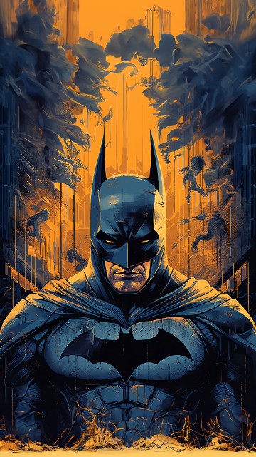Image batman landscape, batman, poster, painting, illustration