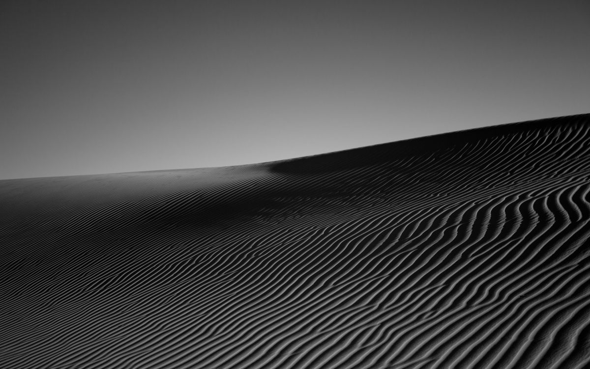 grayscale photo of desert sand