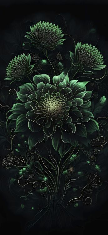 Flore, Art Fractal, Botanique, Pétale, Art. Wallpaper in 1440x3120 Resolution