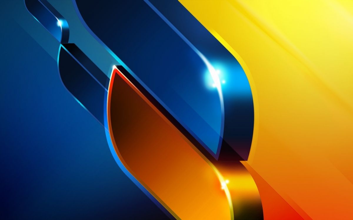 Orange Und Blaue Lichtillustration. Wallpaper in 1920x1200 Resolution