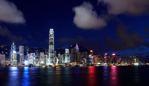 Image city skyline during night time