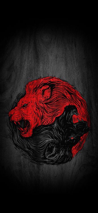 Carnivore, Cartoon, Malerei, Raubkatze, Lion. Wallpaper in 1080x2340 Resolution