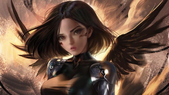Image woman in black leather jacket