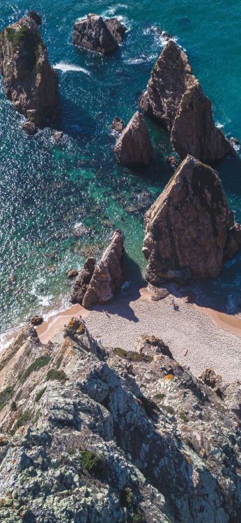 Meer, Rock, Ufer, Küste, Wasser. Wallpaper in 1080x2340 Resolution