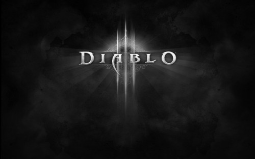 Image black and white, diablo, black, text, monochrome