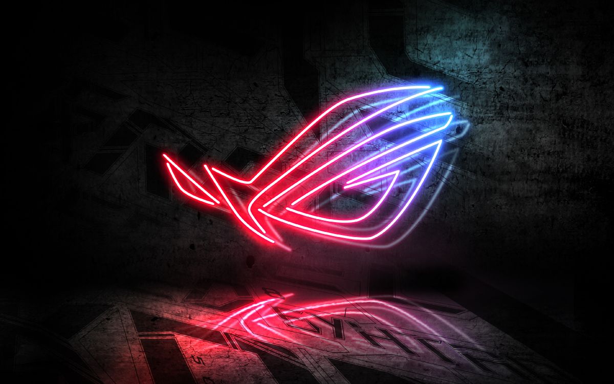 asus, light, neon, red, graphic design