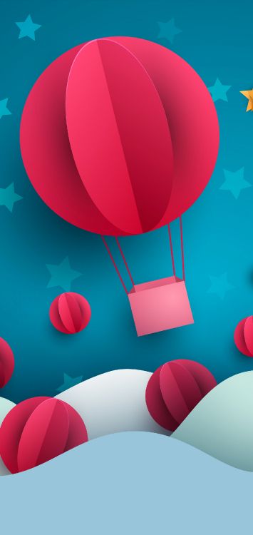 Ballon, Illustration, Wei, Licht, Azure. Wallpaper in 1515x3200 Resolution