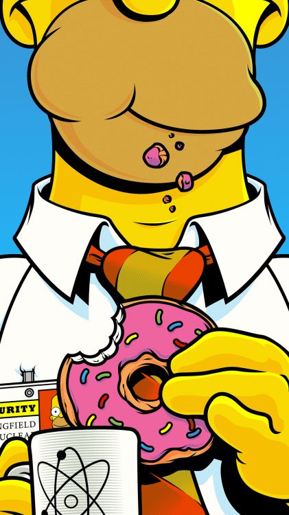 Homer Simpson, Bart Simpson, Lisa Simpson, Dibujo, Arte. Wallpaper in 1080x1920 Resolution