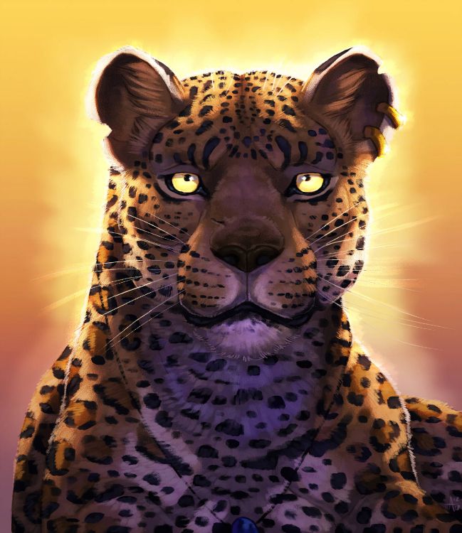 Brown and Black Leopard Illustration. Wallpaper in 2560x2954 Resolution