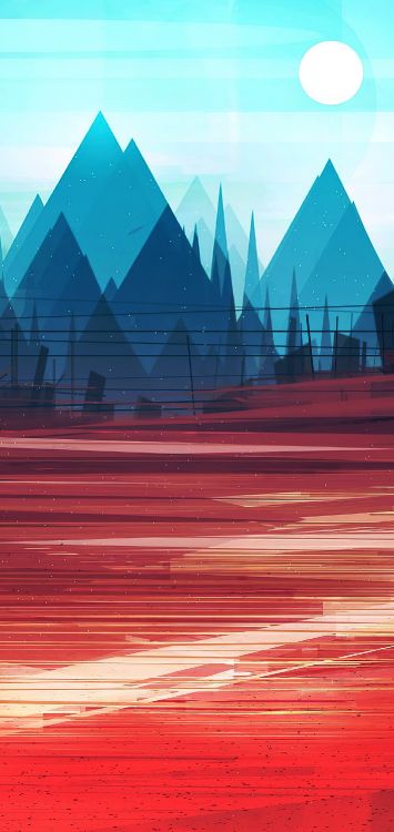 Ilustrador Paisaje Geométrico, Ilustración, Paisaje Urbano, Illustrator, Arte. Wallpaper in 1420x3000 Resolution