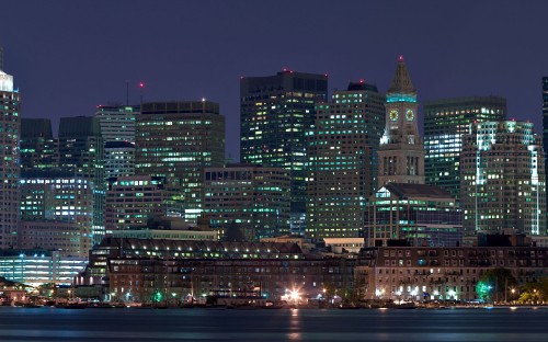 Image city skyline during night time