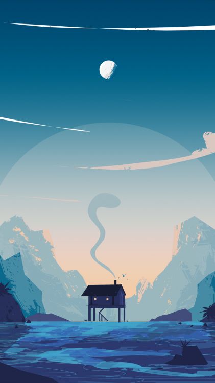 el Minimalismo, Ambiente, Arte, Hielo, Ilustración. Wallpaper in 1152x2048 Resolution