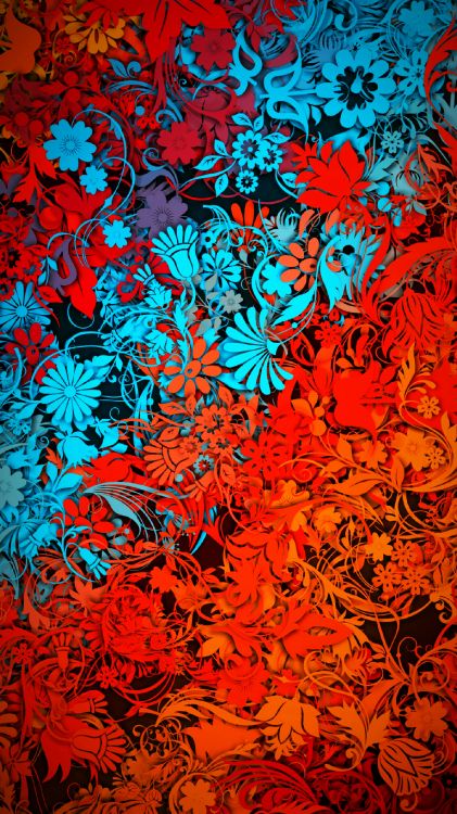 图案, 红色的, 橙色, 黄色的, 视觉艺术 壁纸 1440x2560 允许