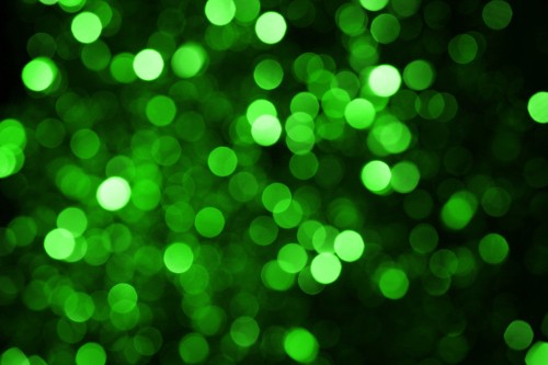 Image green and white bokeh lights