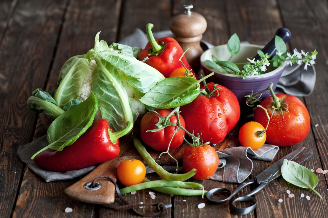 天然的食物, 食品, 番茄, 生菜, 白菜 壁纸 4256x2832 允许