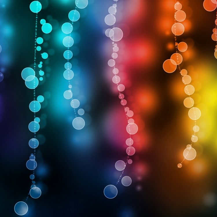 Orange-weiße Bokeh-Lichter. Wallpaper in 2048x2048 Resolution