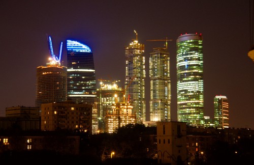 Image city skyline during night time