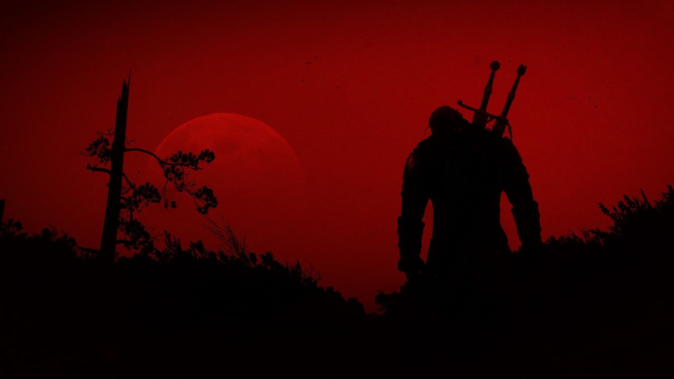 The Witcher, Geralt Von Riva, Minimalismus, Astronomisches Objekt, Himmlisches Ereignis. Wallpaper in 3840x2160 Resolution