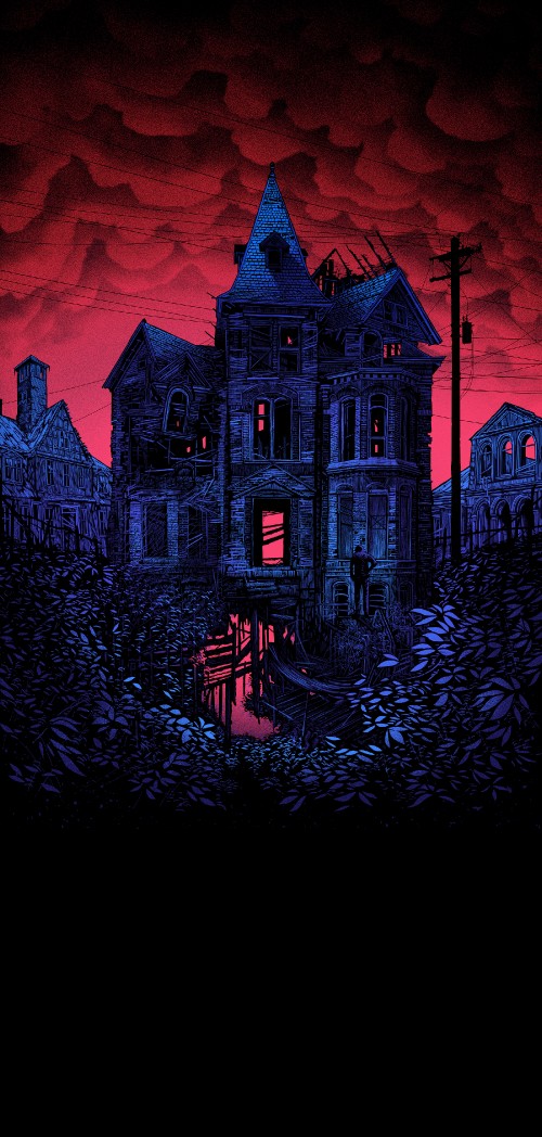 Image daniel danger art, painting, art, Haunted house, illustration