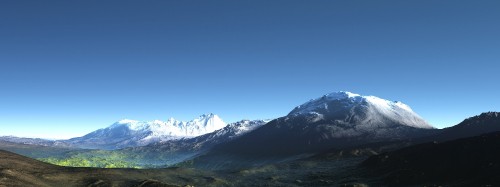 Image snow covered mountains under blue sky during daytime