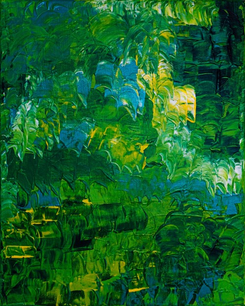 Image green and yellow abstract painting