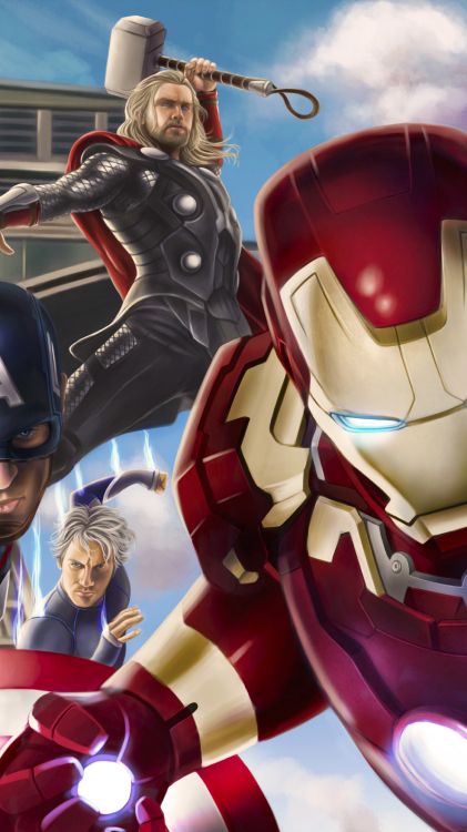 Illustration de Robot Rouge et Jaune. Wallpaper in 2160x3840 Resolution