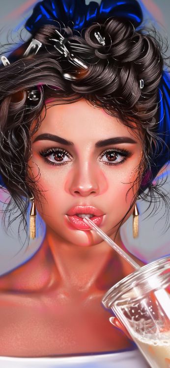 Fan Art Selena Gomez, Selena Gomez, Digital Art, Art, Fan Art. Wallpaper in 1284x2778 Resolution